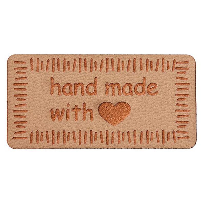 Decoratie Handmade with Love [ 40 mm ] – beige,  image number 1