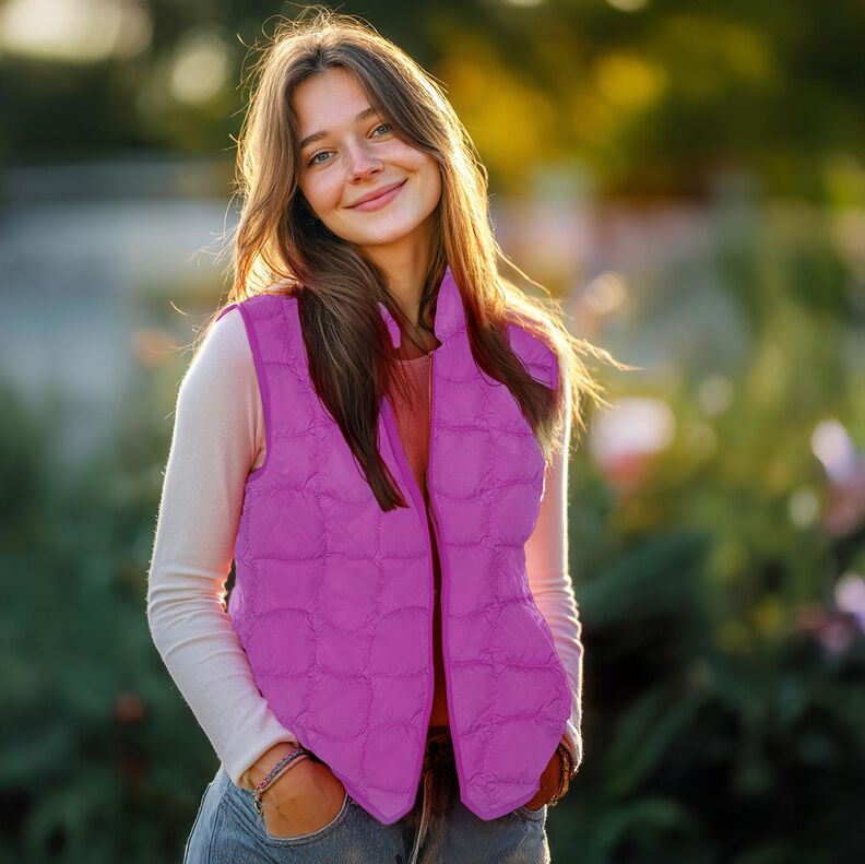 Doorgestikte stof golvende vierkanten – aquablauw/purper,  image number 5