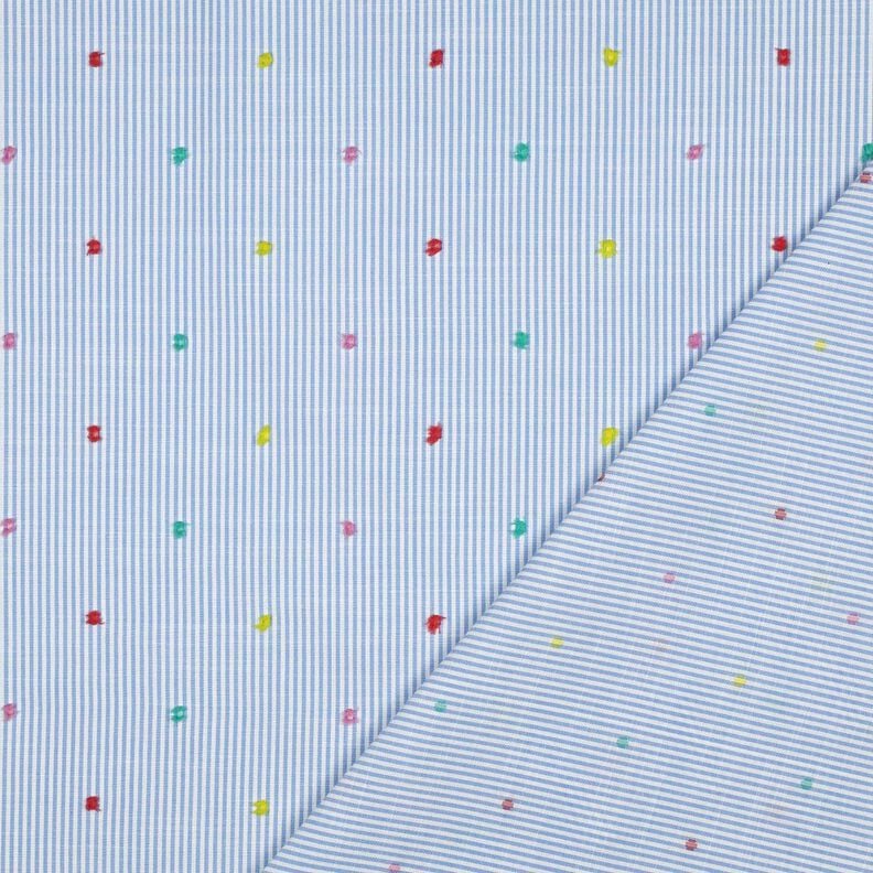 Fijne katoenen batist Dobby en strepen | Poppy Fabrics – lichtblauw/wit,  image number 4