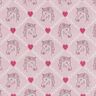 Katoenen stof Cretonne Paarden en harten roze – roze,  thumbnail number 1