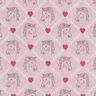 Katoenen stof Cretonne Paarden en harten roze – roze,  thumbnail number 1