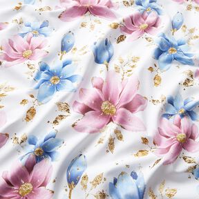 Katoenjersey Droombloemen | Glitzerpüppi – wit, 