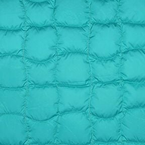 Doorgestikte stof golvende vierkanten – aquablauw/purper, 