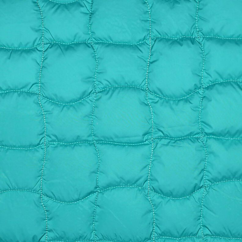 Doorgestikte stof golvende vierkanten – aquablauw/purper,  image number 1