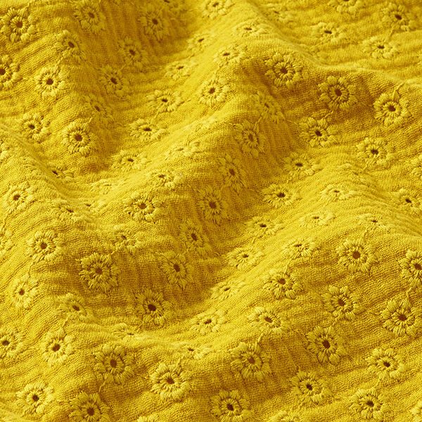 Mousseline Los borduursel Kleine bloesems | by Poppy – mosterd, image number 2