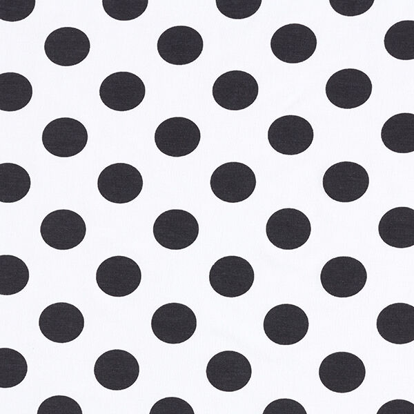 Katoenjersey grote stippen – wit/zwart,  image number 1