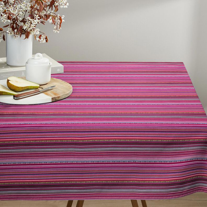 Decostof Jacquard Fijne strepen – purper/bessen, image number 5