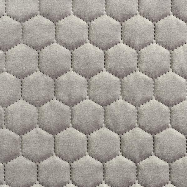 Bekledingsstof doorgestikte fluwelen honingraten ,– oudzilver – grijs,  image number 1