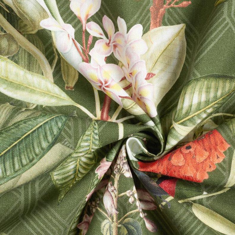Decostof half panama Exotisch – donkergroen,  image number 4