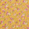 Crêpe chiffon bloemen en gouden stippen – currygeel,  thumbnail number 1