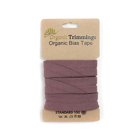 Biasband Biologische katoenjersey [3 m | 20 mm] – aubergine, 