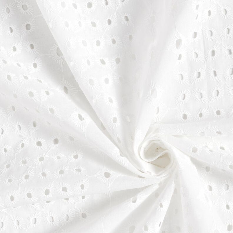 Katoenen stof met los geborduurde ornamenten – wit,  image number 3