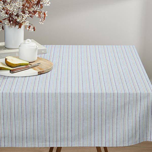 Decostof Half panama veelkleurige strepen gerecycled – licht turkoois,  image number 7