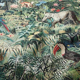 Decostof Gobelin Jungle – zwart/donkergroen | Stofrestant 90cm, 