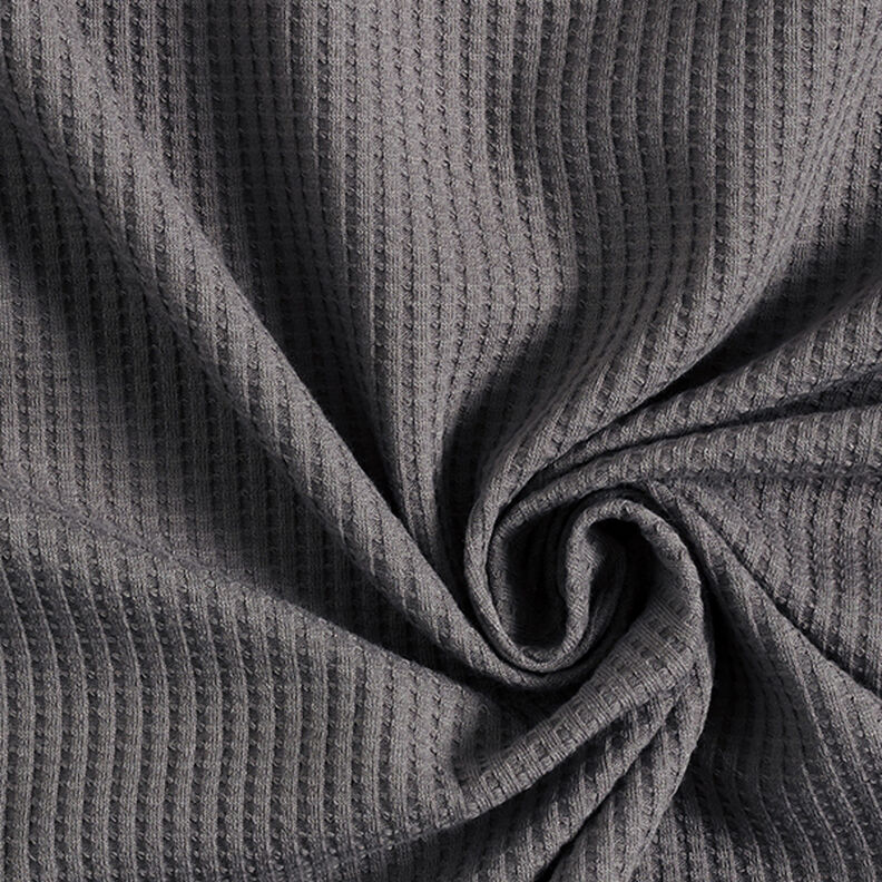 Katoenen wafel jersey effen – grijs,  image number 1