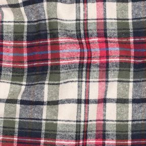 Katoenflanel Ruit | Poppy Fabrics – olijf/rood, 