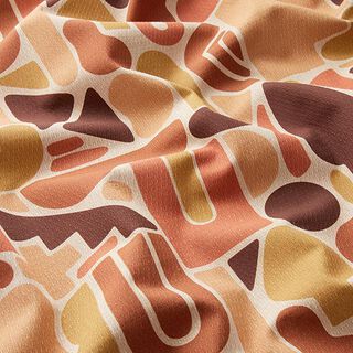 Decostof jacquard retro vormen gerecycled – currygeel/natuur, 