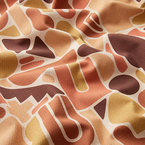 Decostof jacquard retro vormen gerecycled – currygeel/natuur, image number 2