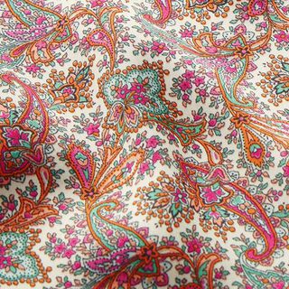 Satijn satijn paisley bloemen – natuur/pink, 