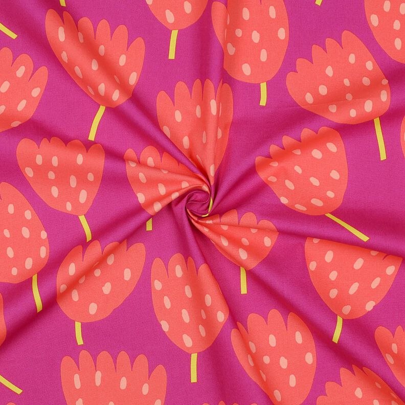 Katoenpopeline Tulips | Nerida Hansen – purper/koraal,  image number 3