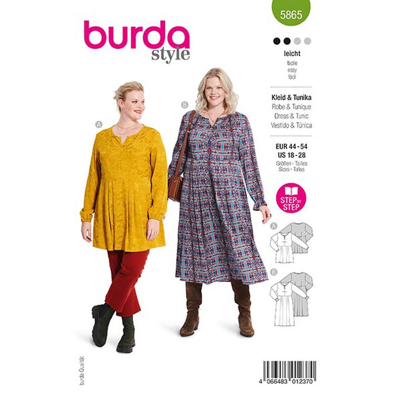 Plus-Size Jurk / Tunika | Burda 5865 | 44-54,  image number 1