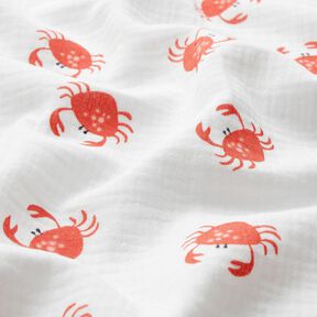 GOTS Mousseline/dubbel gehaakte stoffen kreeften | Poppy Fabrics – ivoor, 