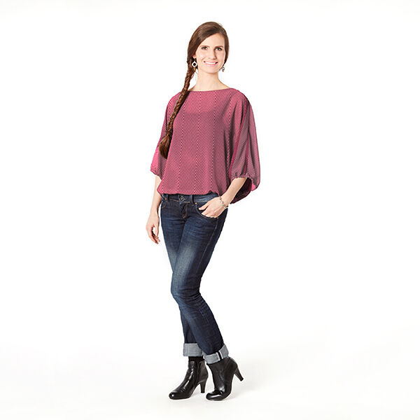Chiffon zigzag glitter – bordeauxrood, image number 6