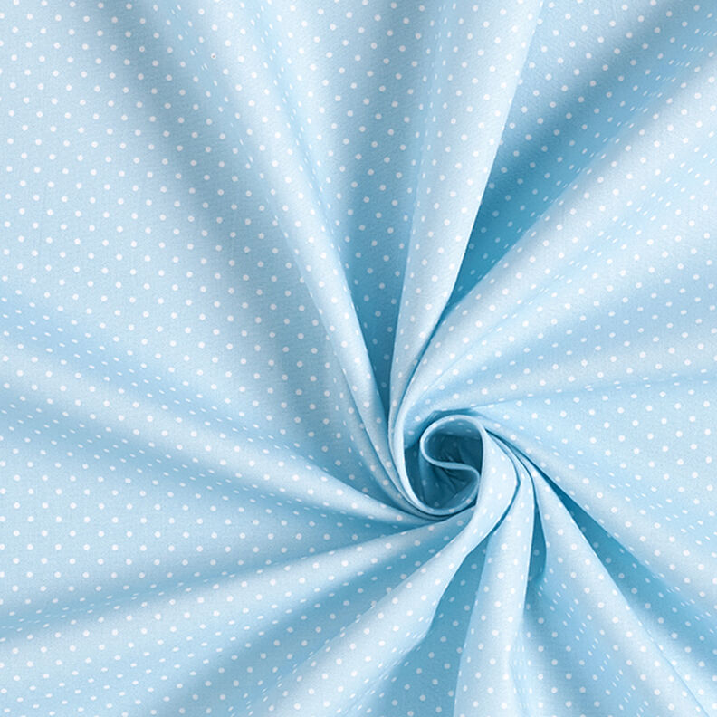 Katoenpopeline Kleine stippen – lichtblauw/wit,  image number 3