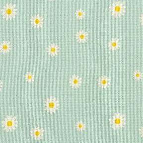 Wafel jersey Madeliefjes – licht mint, 