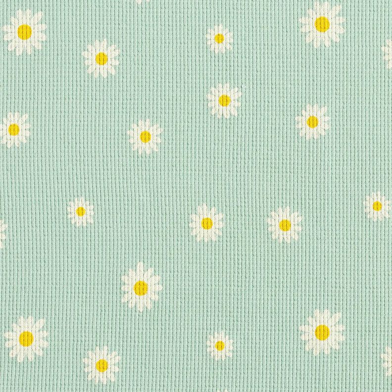 Wafel jersey Madeliefjes – licht mint, image number 1