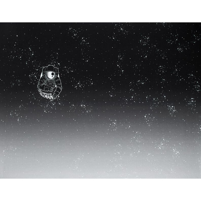 French Terry Panel Spaceman | Glitzerpüppi – zwart/wit,  image number 5