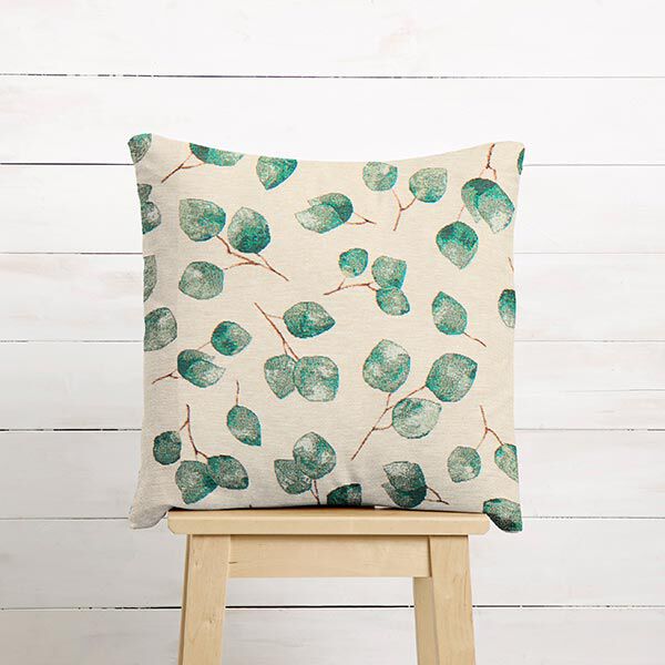 Decostof Gobelin Eucalyptus – lichtbeige/groen, image number 7