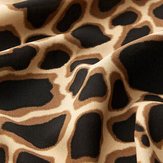 Viscosestof luipaardpatroon – beige/zwart, 