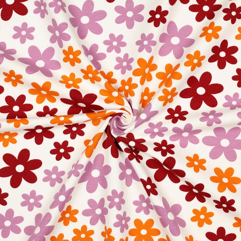 Knuffelsweat bonte bloemen | Poppy Fabrics – ecru, image number 3