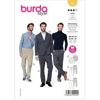 Herenkostuum | Burda 5955 | 46-56, 