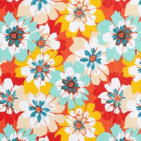 Gecoate katoen Lentebloemen – mint/terracotta, 