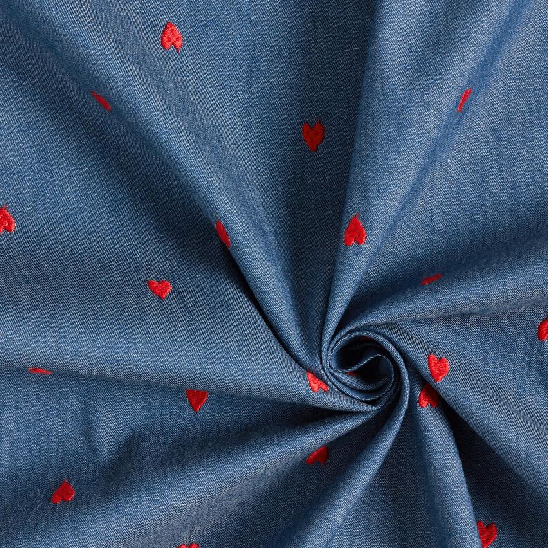 Chambray  – jeansblauw/vuurrood,  image number 3