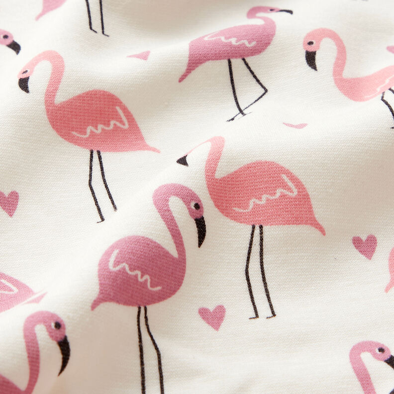 Alpenfleece verliefde flamingo's – ecru,  image number 3