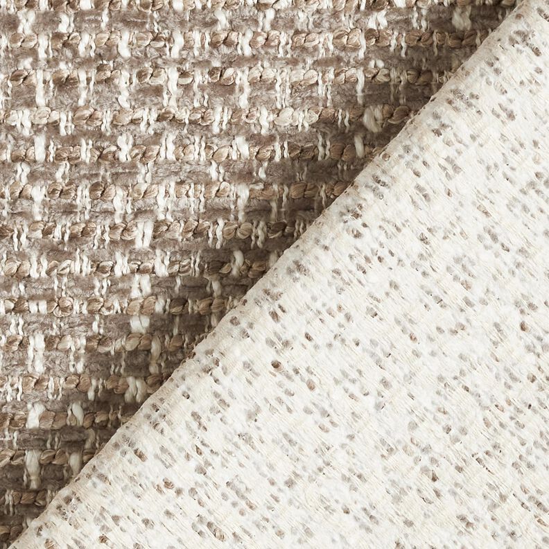 Bekledingsstof kleurrijke bouclé-look – donkertaupe/lichtbeige, image number 3