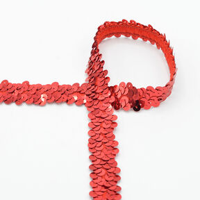 Elastisch paillettenband [20 mm] – rood, 
