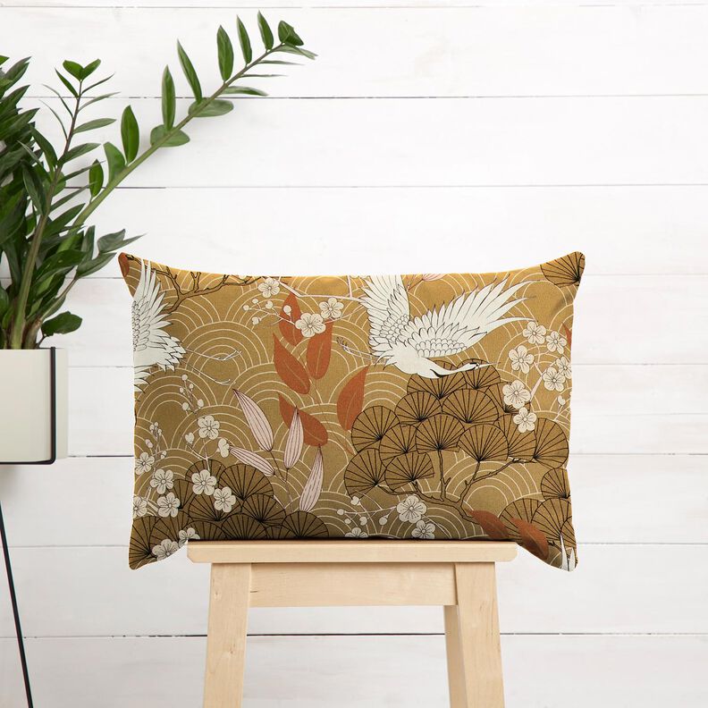 Decostof Canvas artistieke kranen – mosterd/ivoor,  image number 6