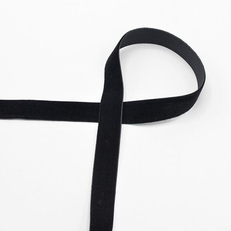 Fluweelband Effen [15 mm] – zwart,  image number 1