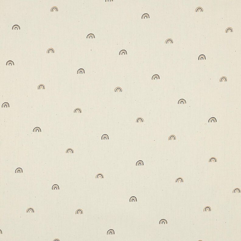 GOTS Katoenpopeline kleine regenbogen | Poppy Fabrics – natuur/reekalf,  image number 1