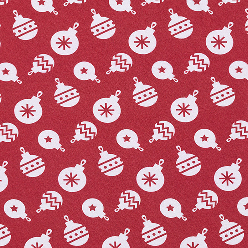 Katoenjersey kerstballen – karmijnrood,  image number 1