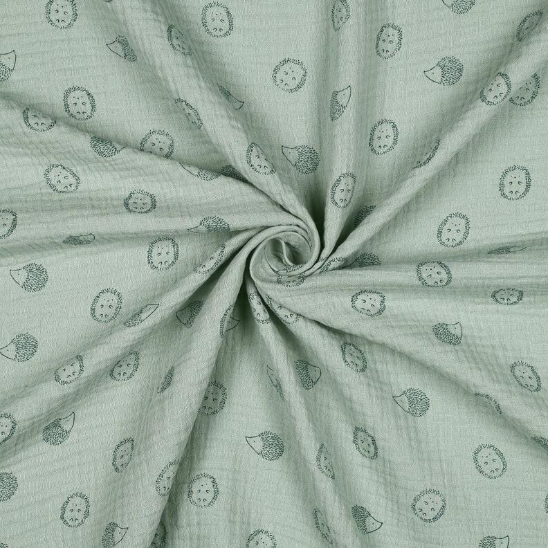 Mousseline/dubbel gehaakte stoffen Egels | Poppy Fabrics – licht mint/donkergroen,  image number 3