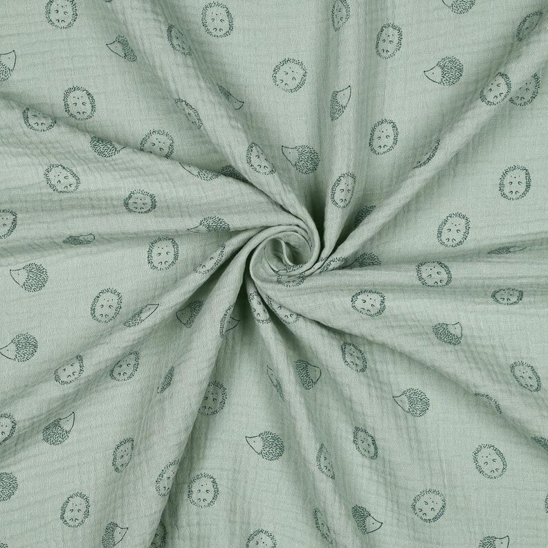 Mousseline/dubbel gehaakte stoffen Egels | Poppy Fabrics – licht mint/donkergroen, image number 3