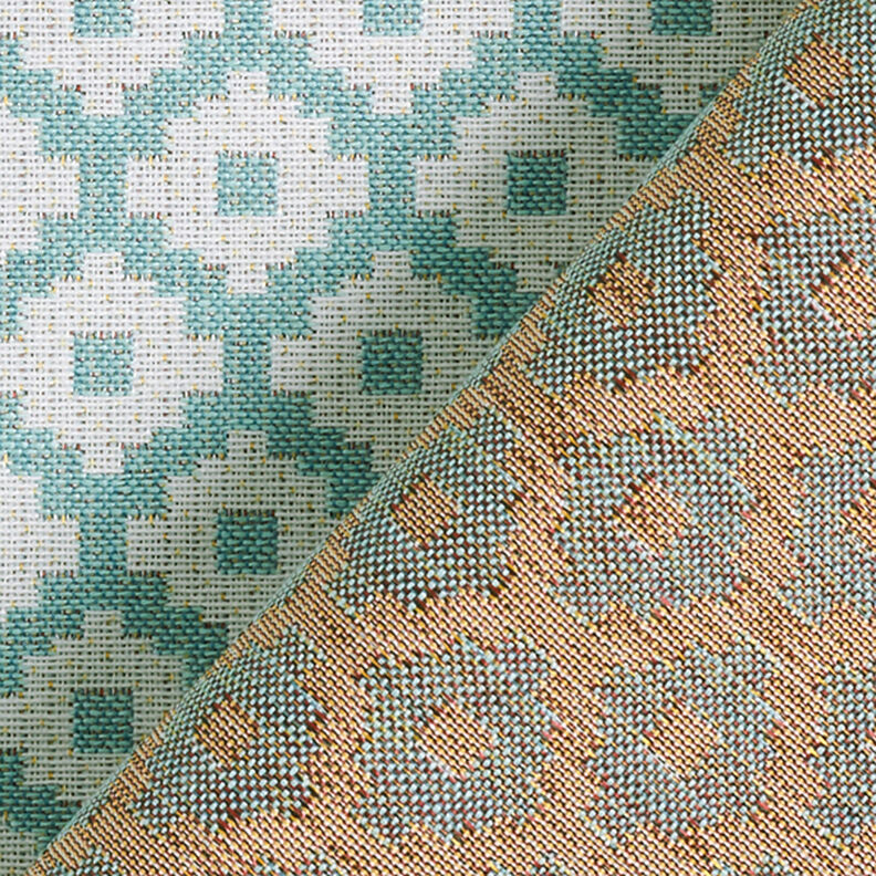 Outdoorstof jacquard Ruiten – mint,  image number 4