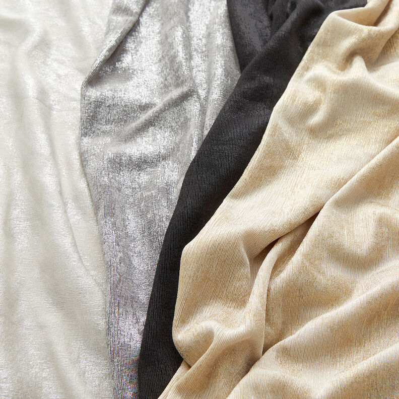Jersey glitterfolie – grijs/oudzilver,  image number 4