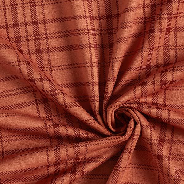 Jacquard broekenstof stretch ruiten – terracotta, image number 3
