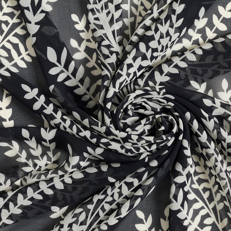 Chiffon grote takken – zwart/wit,  image number 3